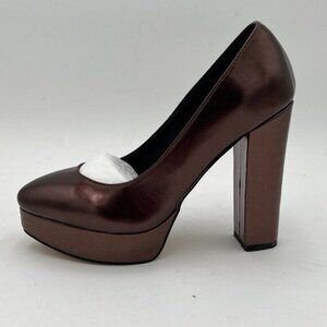 Miss left Women Platform Almond Toe Chunky High Heels Versatile Pumps
